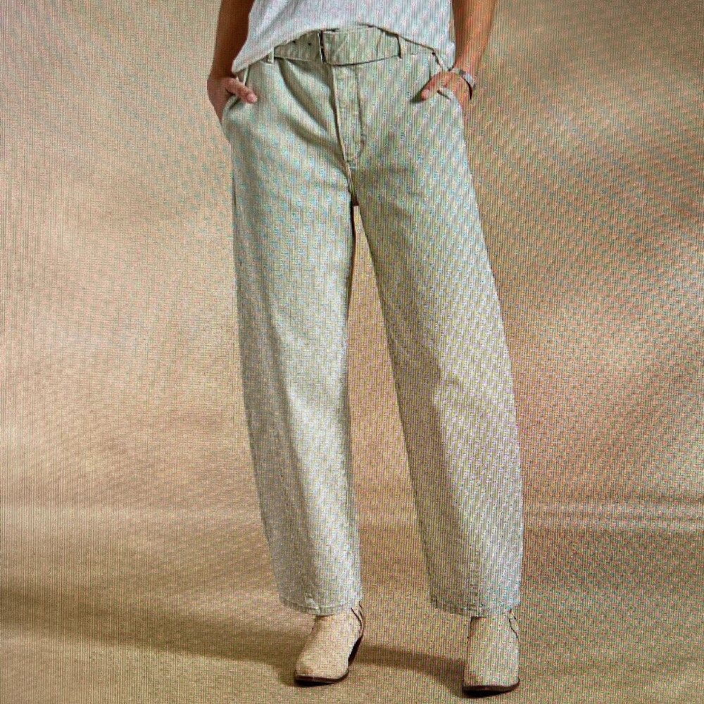 NEW! DRIFTWOOD Spencer Barrel-Leg Pants, Size 28, dusty-green